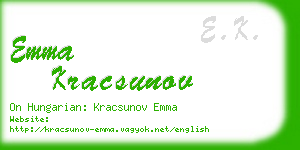 emma kracsunov business card